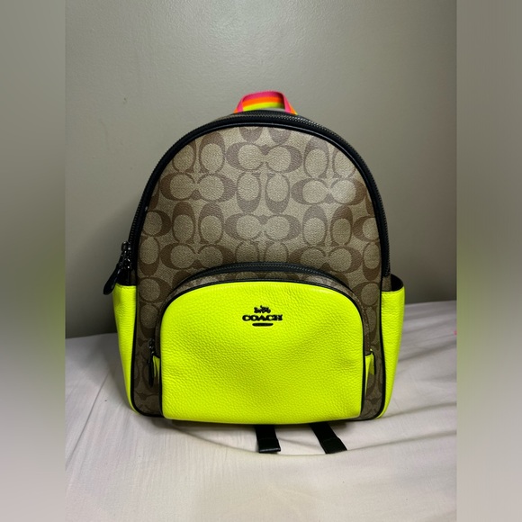 Neon Green Coach Backpack (Like New) - Picture 1 of 11